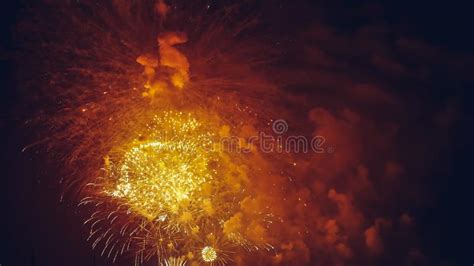 Color Firework On Dark Night Sky Background New Year Celebration Any