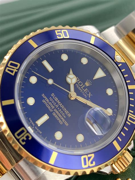 Rolex submariner date yellow gold 116618lb rolex watch review. ROLEX SUBMARINER 18CT GOLD AND STEEL 16613 - Carr Watches