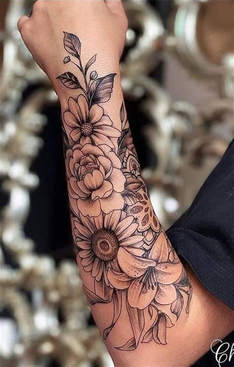tattoo sleeve ideas for women flowers
