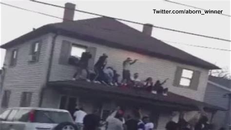 Caught On Camera Roof Collapse At College Party Injures 3 6abc