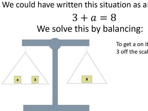 Ks3 Introduction To Equations Balancing Method Teaching Resources