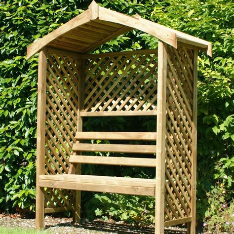 Wooden Garden Arbour Timber Arch Bench Trellis Seat Outdoor Furniture Feature Garden Seating