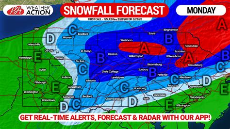 First Call Snowfall Forecast And Timing For Mondays Winter Storm Pa