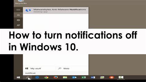 How To Turn Notifications Off In Windows 10 Youtube