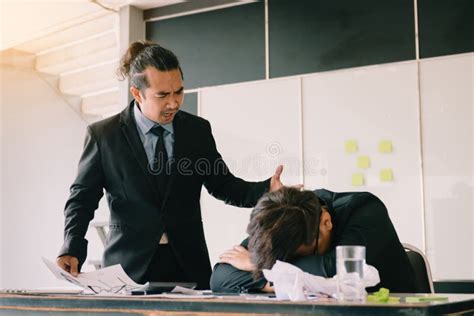Boss Shouting To Employee While Mistake Working Stock Photo Image Of