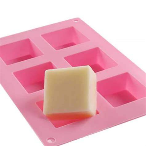 Pc Pink Silicone Pudding Mold Square Plaster Mold Cavity Etsy