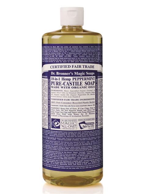 Check spelling or type a new query. 18-in-1 Hemp Peppermint Castile Soap 946ml (Dr. Bronner's ...