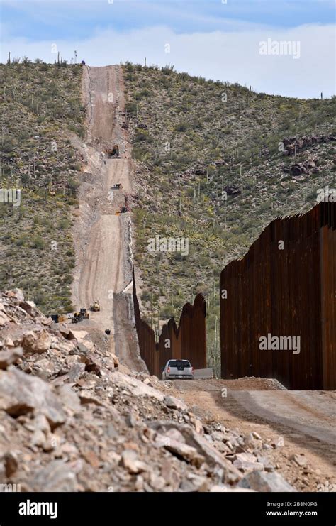 Construction Of A Metal Border Wall In Organ Pipe Cactus National