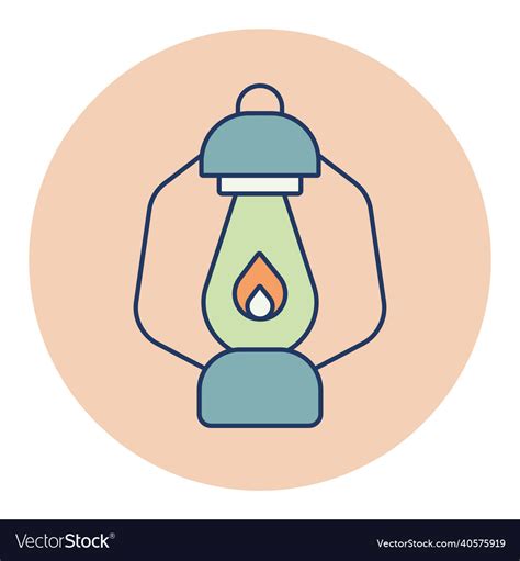 Vintage Camping Lantern Icon Old Lamp Royalty Free Vector