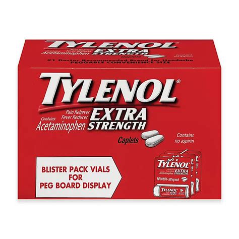 Tylenol® Extra Strength 10 Count 500 Mg Pain Reliever Caplets Bed