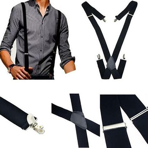 Plus Size 35mm Wide Men Suspenders High Elastic Adjustable 4 Strong