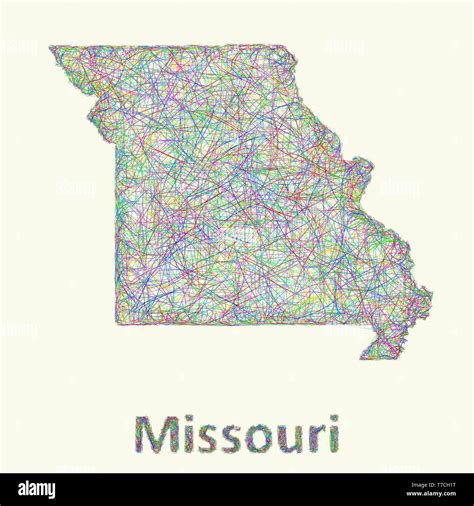 Missouri Line Art Map Stock Vector Image And Art Alamy