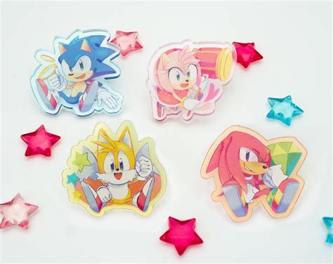 Sonic The Hedgehog Modern Acrylic Pins Etsy