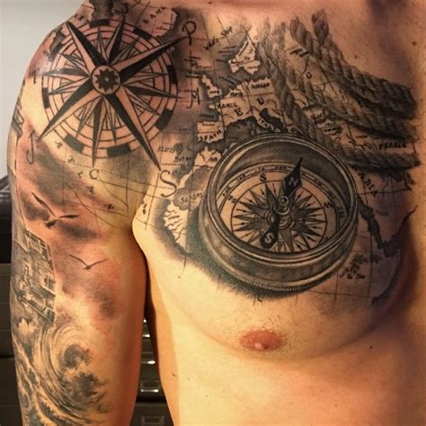 Tattoo Trends Compass Map Tattoo By Fabrizio Converso