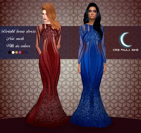 The Sims 4 Bright Long Dress Cris Paula Sims