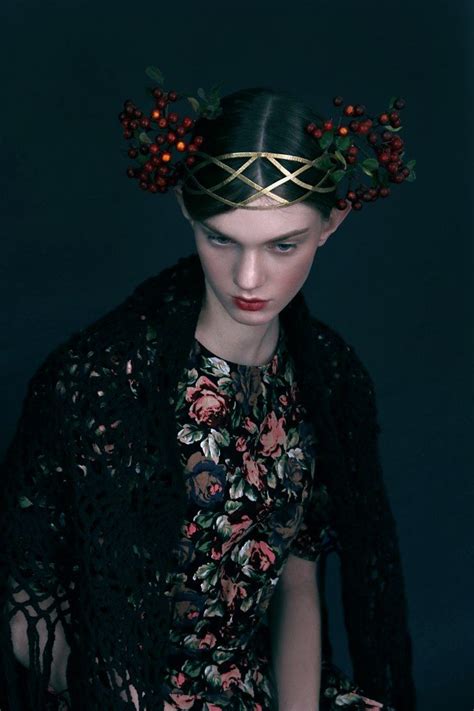 russian style anna bakhareva`s styling russian fashion headpiece hairstyles dark floral