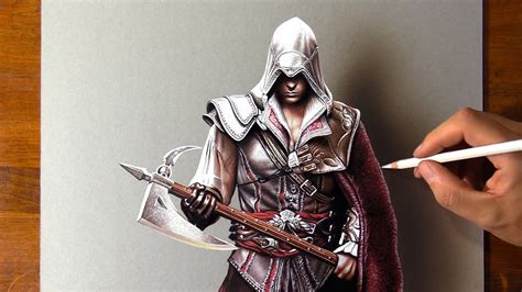 Drawing Of The Legendary Ezio Auditore From Assassin S Creed Ii Youtube