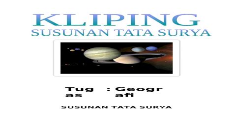 Kliping Geografi Susunan Tata Surya