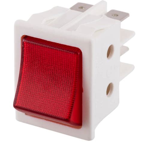 Interruptor Basculante Rojo Luminoso Dpst 4 Pin Carcasa Blanca Cablematic