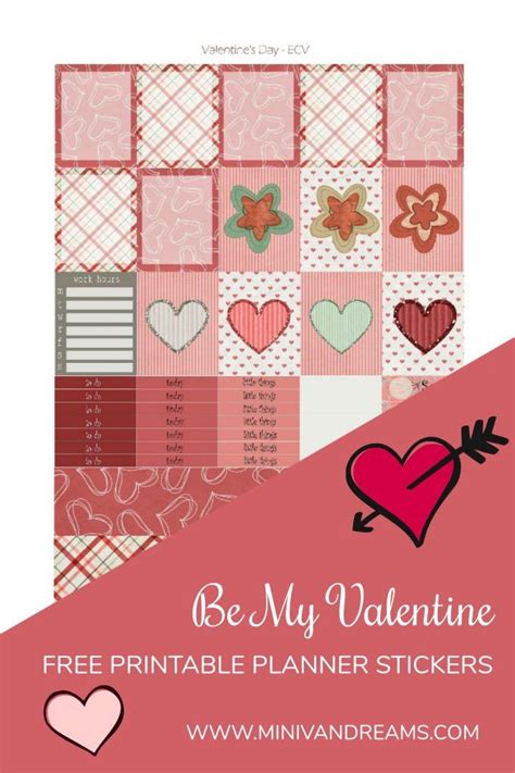 Valentine S Day Printable Planner Stickers With The Text Be My