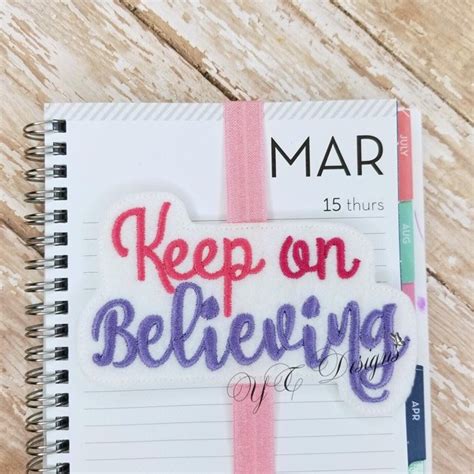 Keep Believing Book Buddies Machine Embroidery Planner