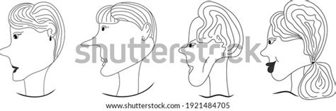 Set Human Caricatures Isolated Vector Illustrations Stock Vector