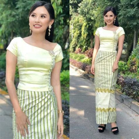 Myanmar Traditional Dress Traditional Dresses One Shoulder Shoulder