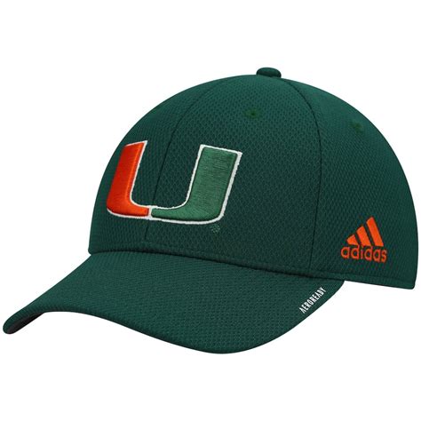 Men S Adidas Green Miami Hurricanes 2021 Sideline Coaches Aeroready Flex Hat
