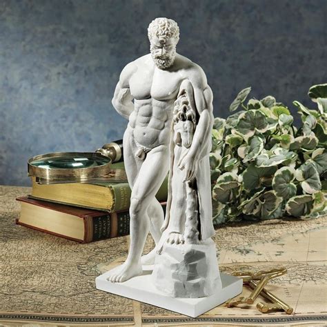Greek God Farnese Hercules Bonded Marble Statue Pd1978 Design Toscano