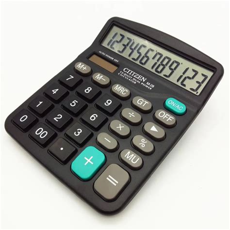 Black 12 Digit Large Screen Calculator Fashion Computer Financial