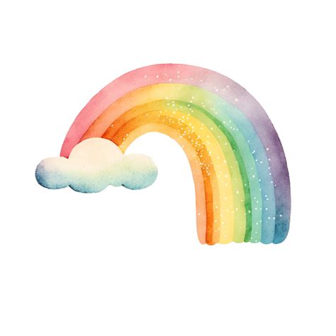 Rainbow Cloud Watercolor Clipart Ai Generated Rainbow Cloud Watercolor