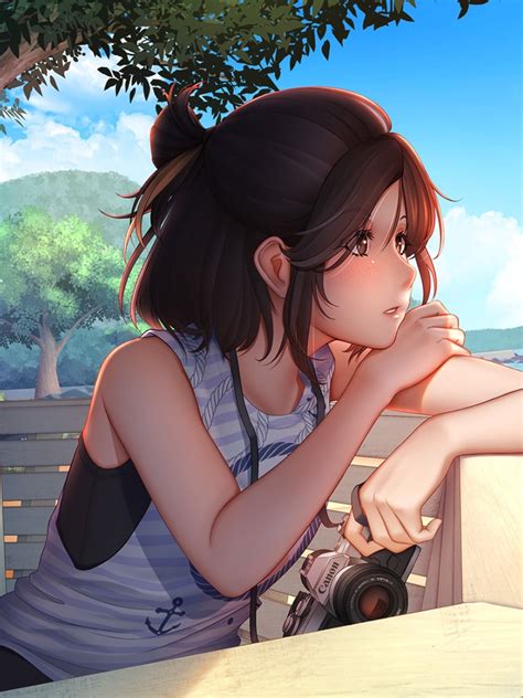 Download 1536x2048 Anime Girl Summer Cannon Looking