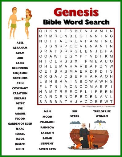 Childrens Bible Word Search Printable
