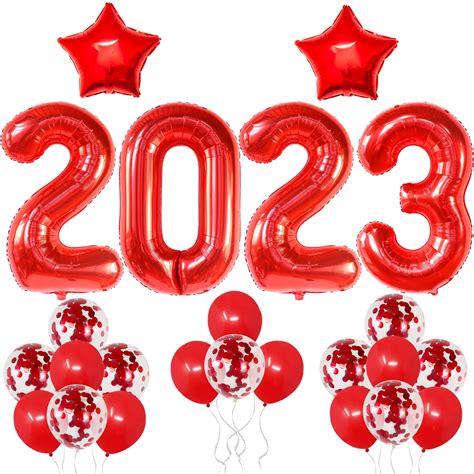 buy katchon red 2024 balloons numbers set pack of 22 giant 40 inch red 2024 balloons