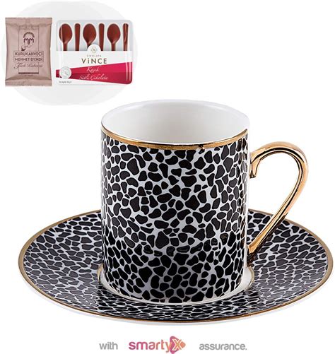 Amazon Com SmartyX Porcelain Espresso Turkish Coffee Cups With Saucers
