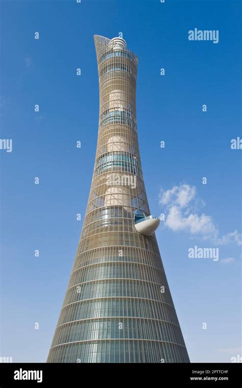 Qatar Doha The Aspire Tower In Doha Sports City Complex Stock Photo