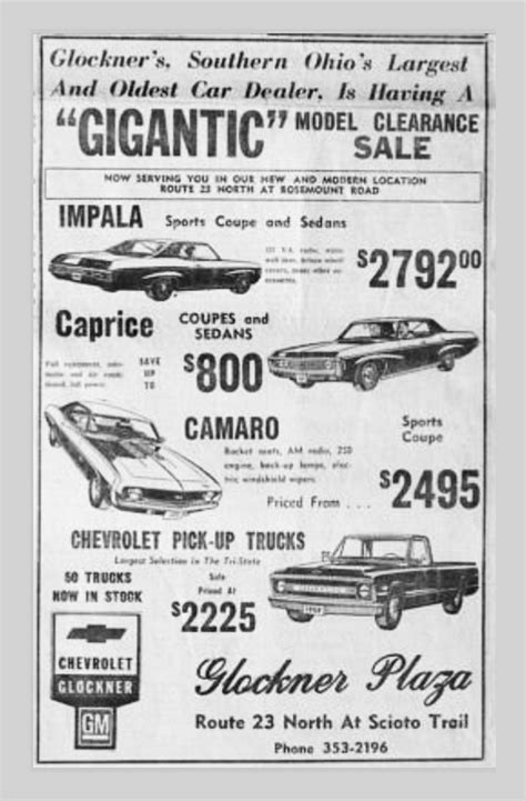 An Old Advertisement For The Chevrolet Dealers