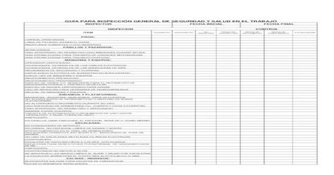 Ejemplo Formato Inspeccion General Pdf Document