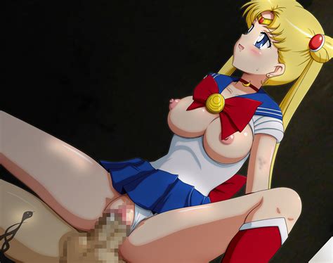 Rule 34 Bishoujo Senshi Sailor Moon Blonde Hair Blue Eyes Blush Breasts Censored Circle Anco