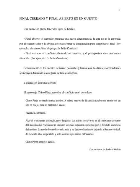= campo gravitatorio tal el cuento vacio pdf gratis. Final cerrado y final abierto en un cuento.pdf Patricia ...