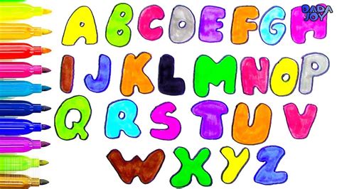 Dibujando y Coloreando el Alfabeto Niños Que Aprenden el ABC Aprenda el