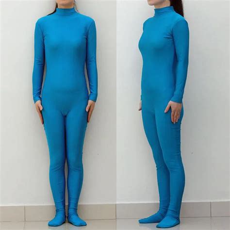 Lbs017 Sexy Lycra Spandex Lake Blue Unisex Party Leotard Catsuit