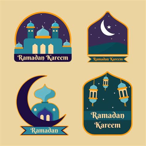 Premium Vector Vector Flat Ramadan Badge Collection