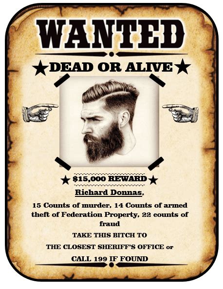 Free Wanted Poster Template Printable Free Wanted Vrogue Co
