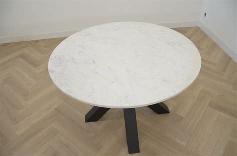 Ronde Marmeren Tafel Cm Wit Story Landelijk Wonen