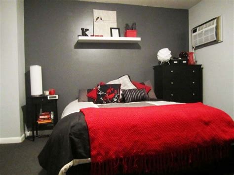 Free Red And Gray Bedroom Basic Idea Home Decorating Ideas