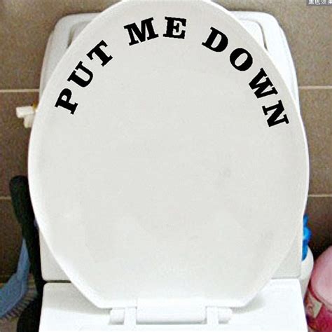 Put Me Down Decal Bathroom Toilet Seat Sign Reminder Quote Word