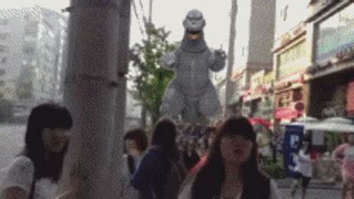 Godzilla People Running Gif