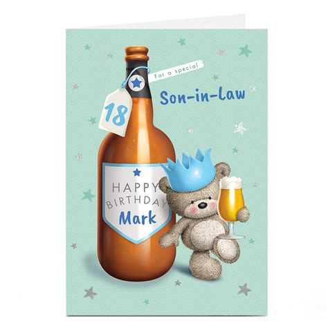Buy Personalised Hugs Bear Birthday Card Beer Bottle For Gbp 179