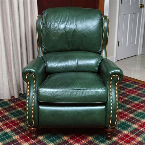 Vintage Green Leather Recliner Ebth